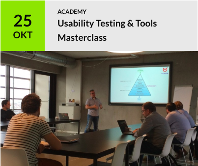 Course: usability testing on October 25